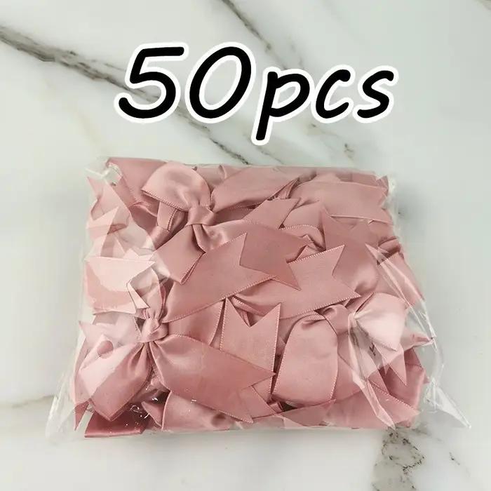 (50 pièces/paquet) 85*85mm ruban rose frais nœuds de petite taille