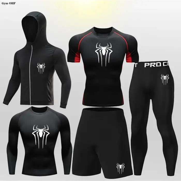 Ensemble MMA boxe enfant - Maillot compression rashguard pour jiu jitsu et entraînement sportif