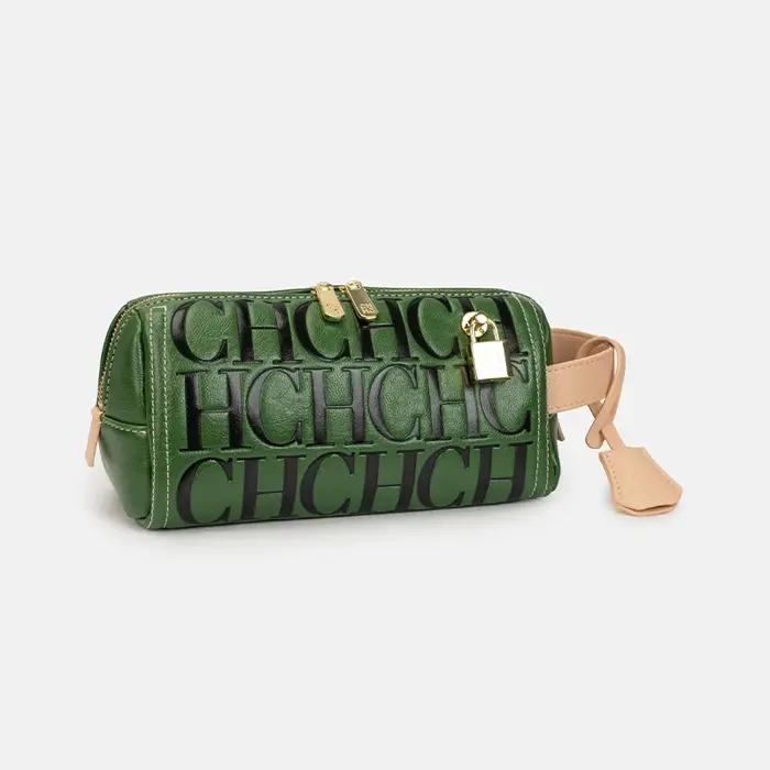 Sac de poitrine CH de luxe avec lettres en relief, sac banane rétro cylindrique grande capacité pour