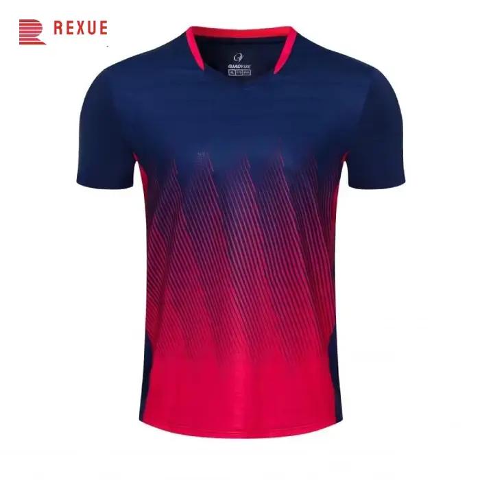 T-shirt tennis de table unisexe 2024 - Badminton ping-pong manches courtes haut de gamme