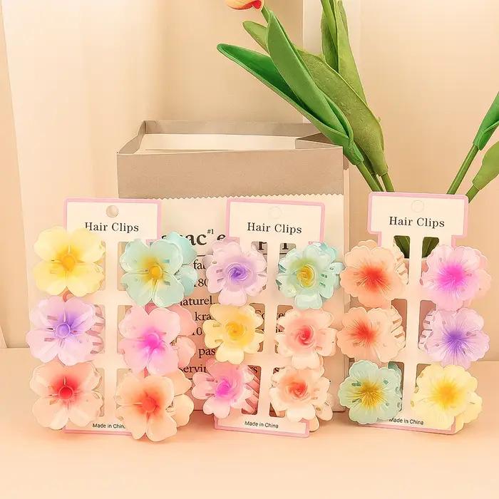 Petites pinces à cheveux transparentes colorées pour femmes, pince à cheveux, épingle à cheveux, cor