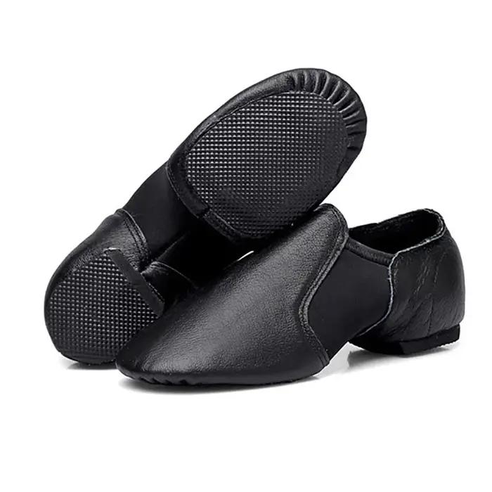 Chaussures de danse Jazz CLYFAN en peau de mouton tan noir semelle antidérapante pour danseurs passionnés adultes femmes et filles