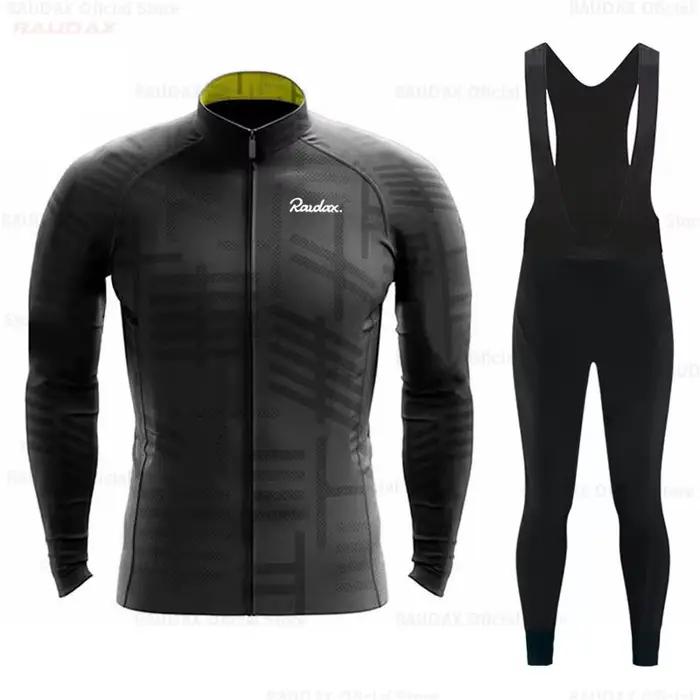 Raudax – Maillot de cyclisme respirant à manches longues, ensemble de vêtements de vélo de montagne,