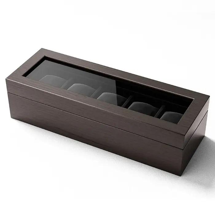 Boîte de rangement en bois pour montres mécaniques homme affichage transparent collection montres-bracelets cadeau horlogerie style élégant occasions spéciales