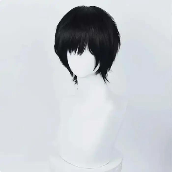 Anime tronçonneuse homme Yoshida Hirofumi Cosplay perruque courte noir résistant à la chaleur cheveu