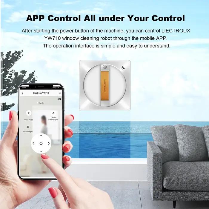 (code promo: AEWD55)Liectroux YW710 double pulvérisation d'eau, mémoire intelligente, aspiration sou
