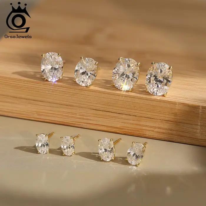 ORSA JEWELS exquis 925 boucles d'oreilles en argent Sterling Zircon pour les femmes brillant 8A Prem