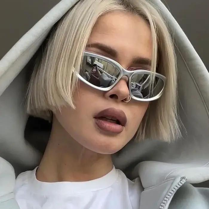 Lunettes de soleil vintage Y2K classiques style punk, pour femmes et hommes, de marque de luxe, lune