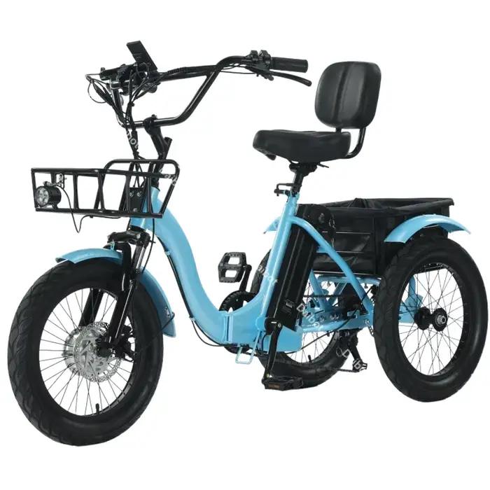 Vélo électrique pliable tricycle adulte 18 pouces 350W assistance motorisée panier batterie amovible pour personnes âgées déplacements quotidiens