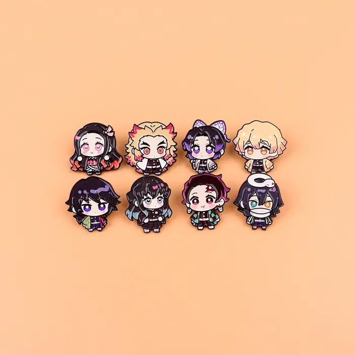 Broche de dessin animé en émail pour manteau, 8 pièces, broches pour femmes, Badges à revers à la mo
