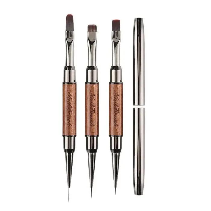 Nouveau Pinceau à ongles double embout 1 pièce, Pinceau de manucure fin pour gel de construction, dé