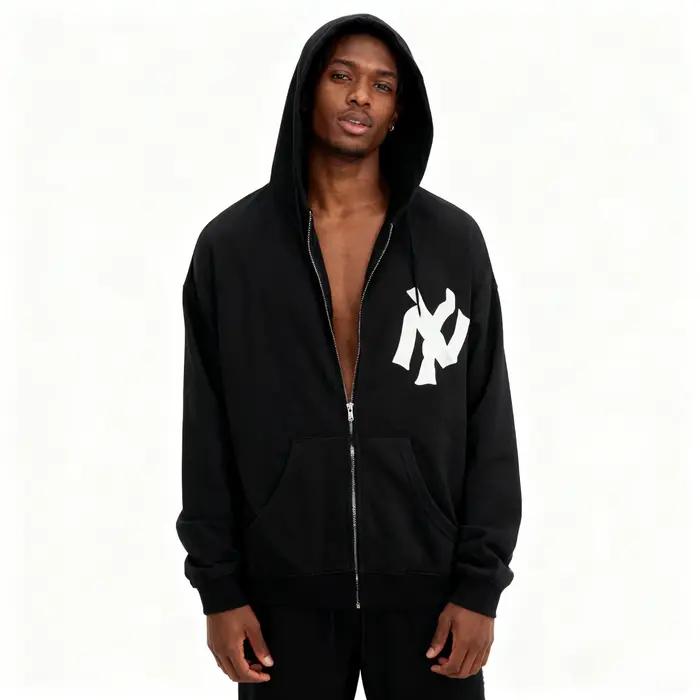 Sweat-shirt gothique en coton pour hommes et femmes, style américain, fermeture éclair, Vintage, pol