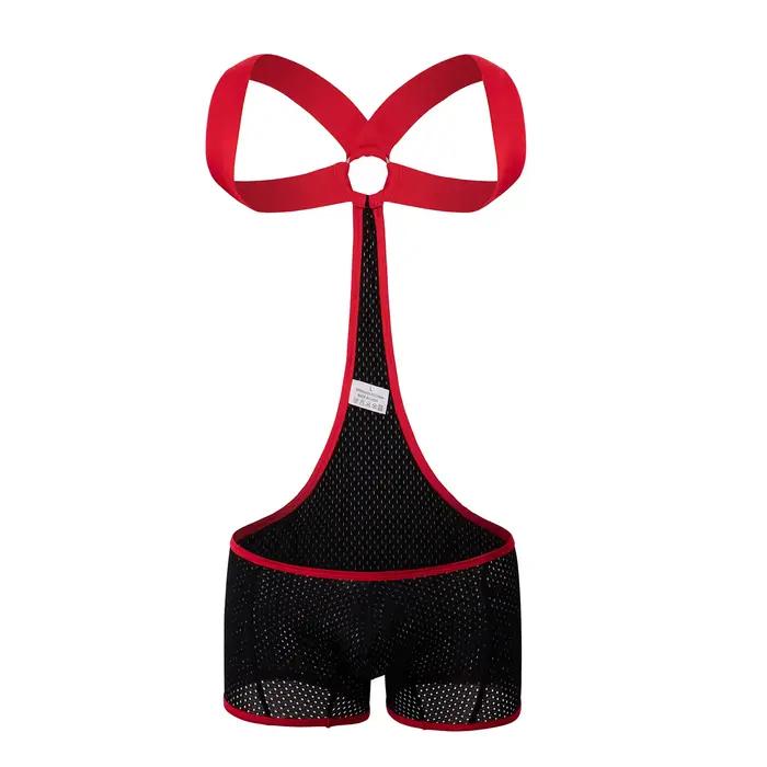 Hommes lutte Singlet respirant maille combinaison Fitness sport justaucorps sous-vêtements homme dos