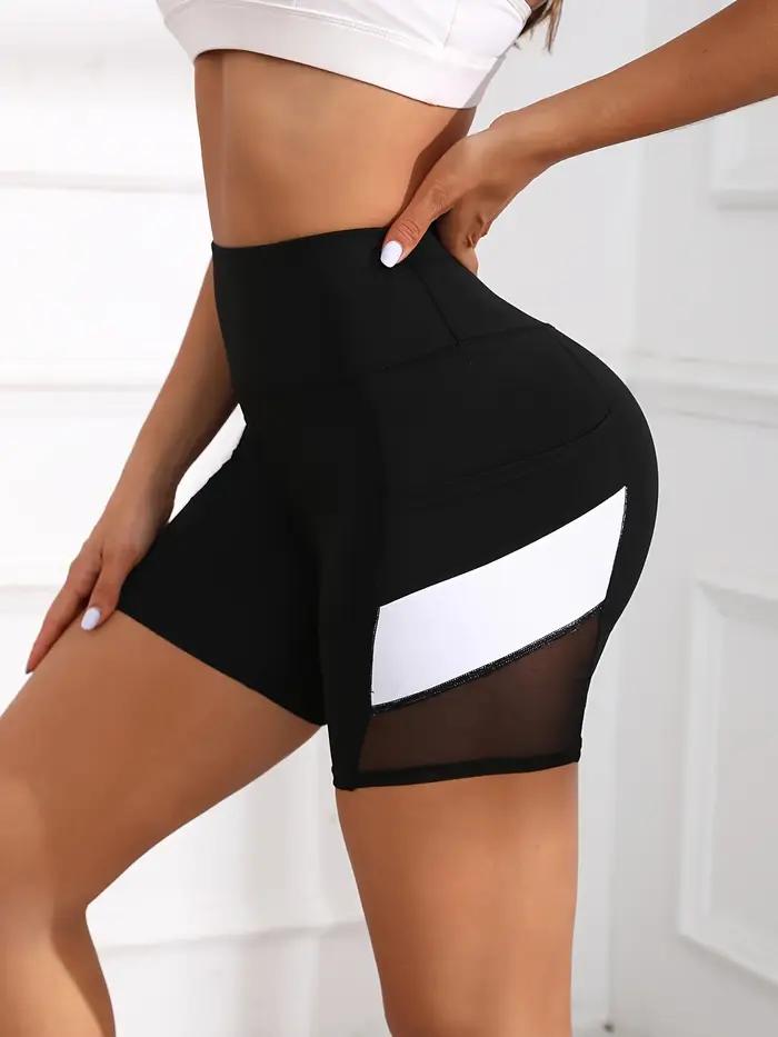 Short de yoga taille haute en maille pour femme avec poches - Confort et style pour vos séances d'exercice