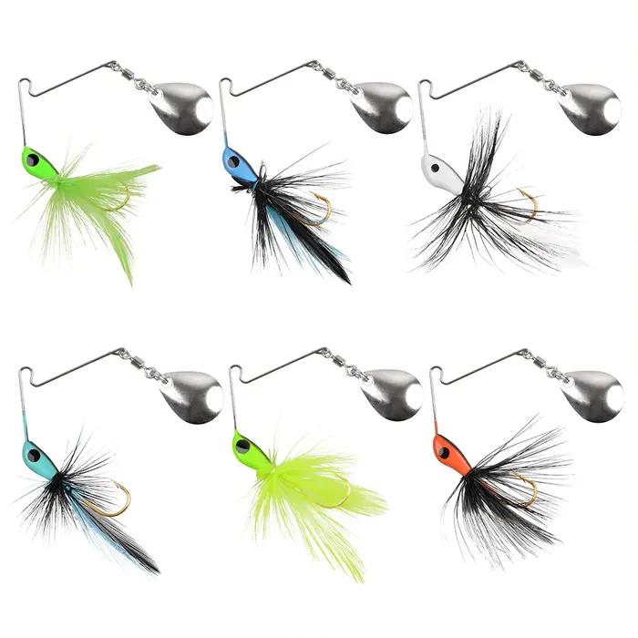 3 pièces Spinner appât bar leurre de pêche métal Spinnerbait gabarit tête crochet pour brochet bar t