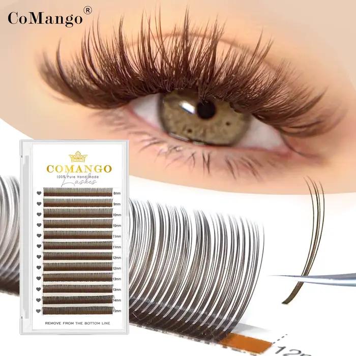 CoMango 5D Brown Russie Volume Spikes Fairy Flora Mink Extension de cils greffe individuel Ventilate