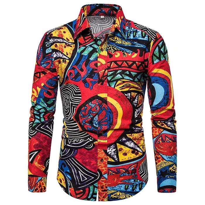 Chemise d'athlétisme à manches longues pour hommes, impression 3D, graphique d'art abstrait, mode, c