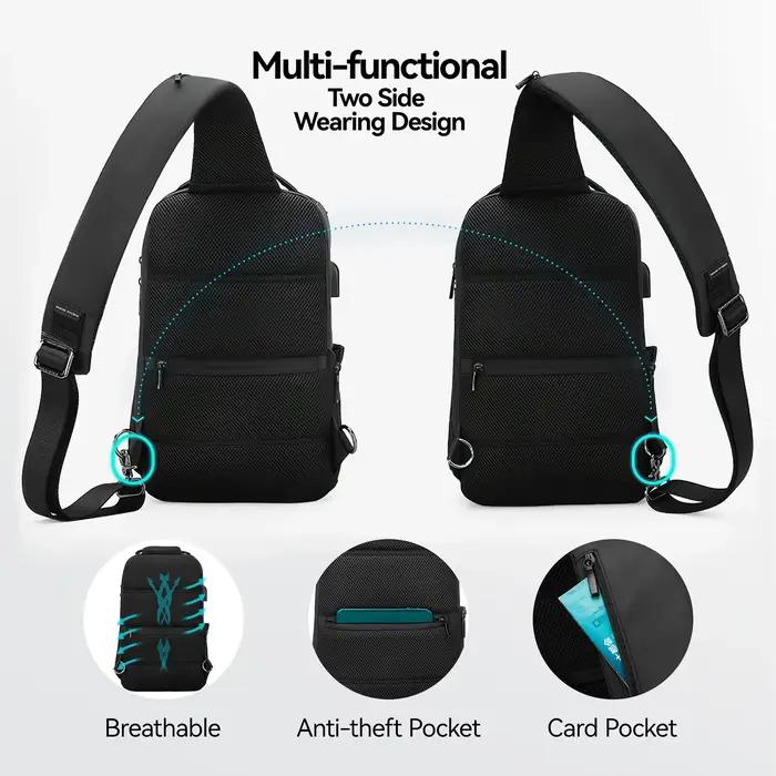 MARK RYDEN Sac à bandoulière grande capacité pour homme Sac à bandoulière de voyage adapté au coussi