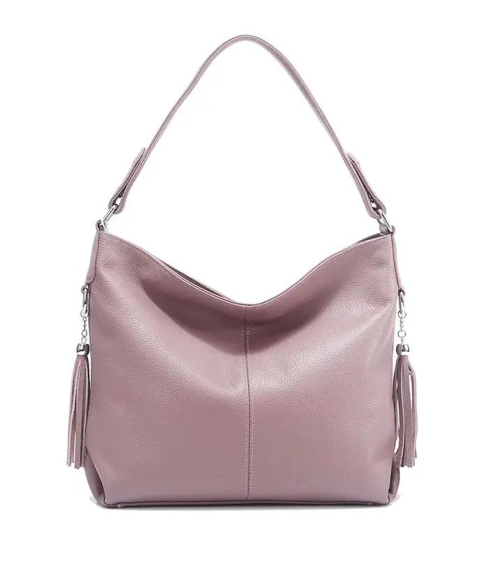 Sac à main Zency Fashion en cuir véritable pour femme, rose taro, kaki, rouge, sac hobo, sac bandoul