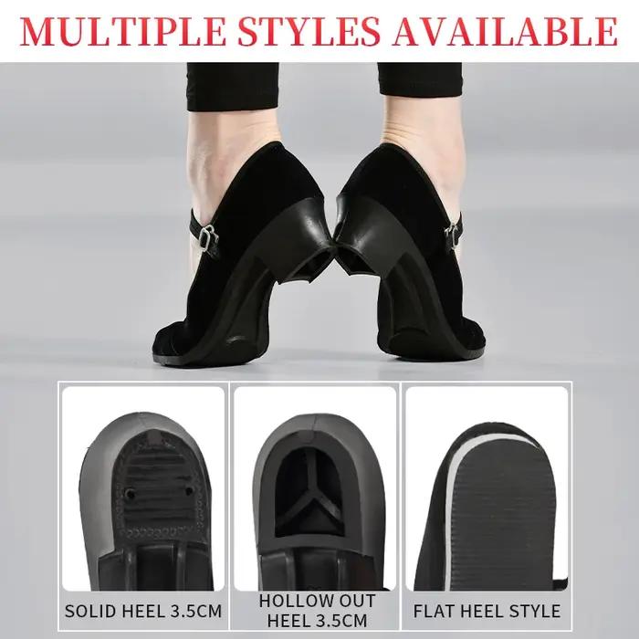Chaussures de danse ethnique en tissu noir pour adolescentes - Confort et style pour jeunes danseuses