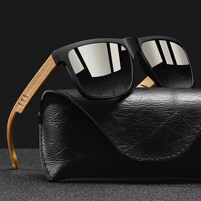 Mode Vintage carré cadre carré lunettes de soleil hommes femmes pêche conduite homme marque de luxe