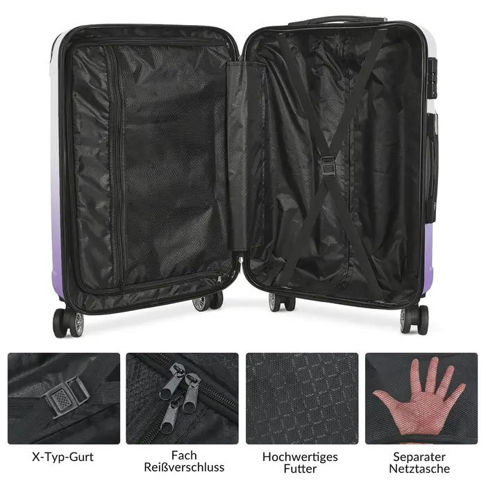Superaly Ensemble de bagages 3 pièces, ensemble de bagages rigides en ABS avec 4 roues silencieuses