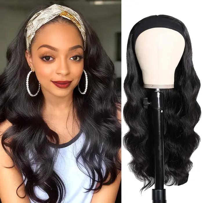 16-40 pouces 200 densité bandeau perruque vague de corps brésilien perruque de cheveux humains sans