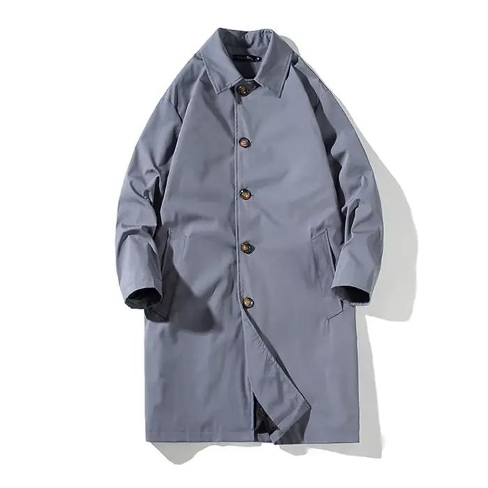 Trench décontracté à col rabattu pour homme, coupe-vent, surdimensionné, à la mode, nouvelle collect