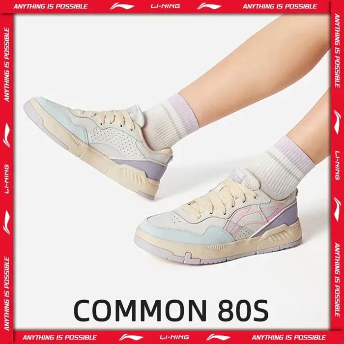 Li-Ning COMMON 80S – chaussures de style de vie pour femmes, à double coussin, confortables, souples