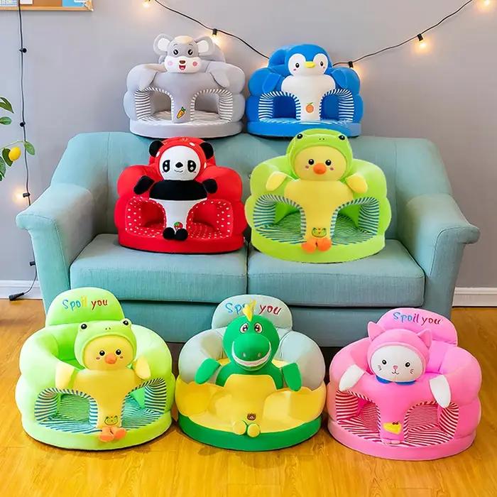 Juste de chaise en peluche en forme d'animal mignon pour bébé, housse de canapé, support d'apprentis
