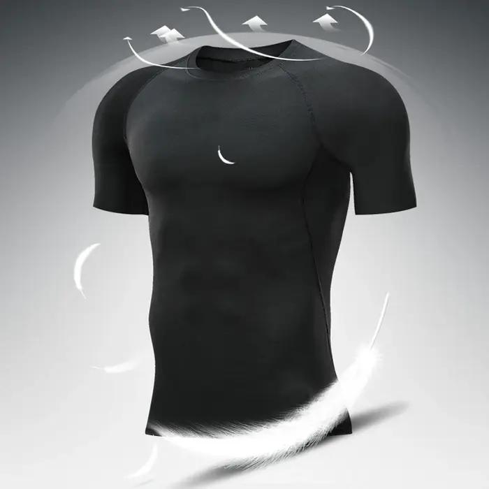 T-shirts de Compression pour hommes, maillot de football à séchage rapide, vêtements de Sport serrés