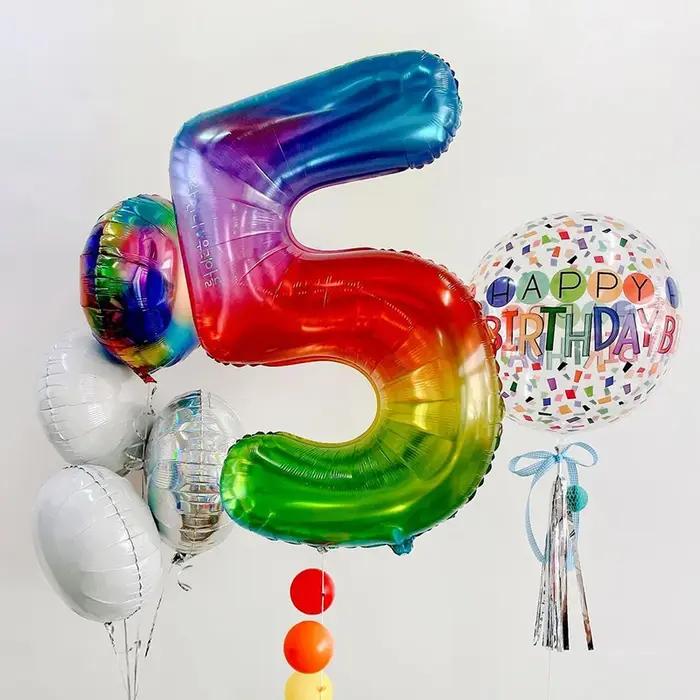 Ballons en aluminium numéro 40 pouces, 0 1 2 3 4 5 6 7 8 9 ans, ballons pour enfants et adultes, déc