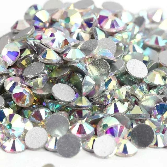 Strass Super pailletés AB Non correcteurs, SS3-SS50, Strass à dos plat, couture et tissu pour vêteme