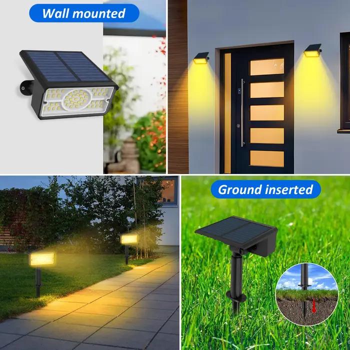 Applique murale solaire imperméable conforme à la norme IP65, luminaire d'extérieur, lumière verte/b