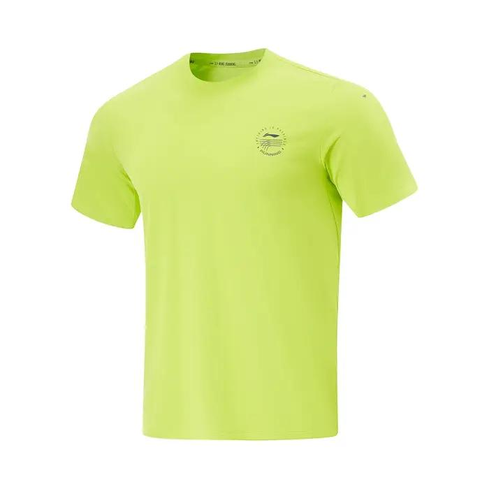 Li-Ning T-shirt de course pour hommes AT AIR 100% polyester, coupe 3D, respirant, t-shirt de sport p