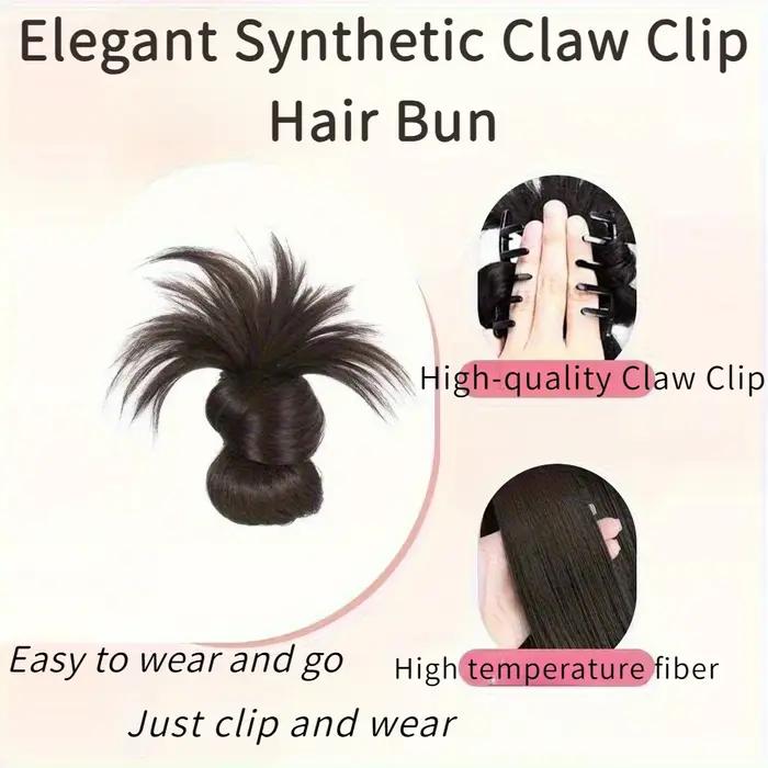 Chignon synthétique élégant à demi-cravate de 8 pouces, avec pince à griffes, perruque en plumes de