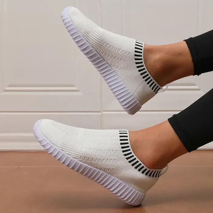 Baskets à fond plat pour femmes, chaussures de sport décontractées en plein air, simples, confortabl