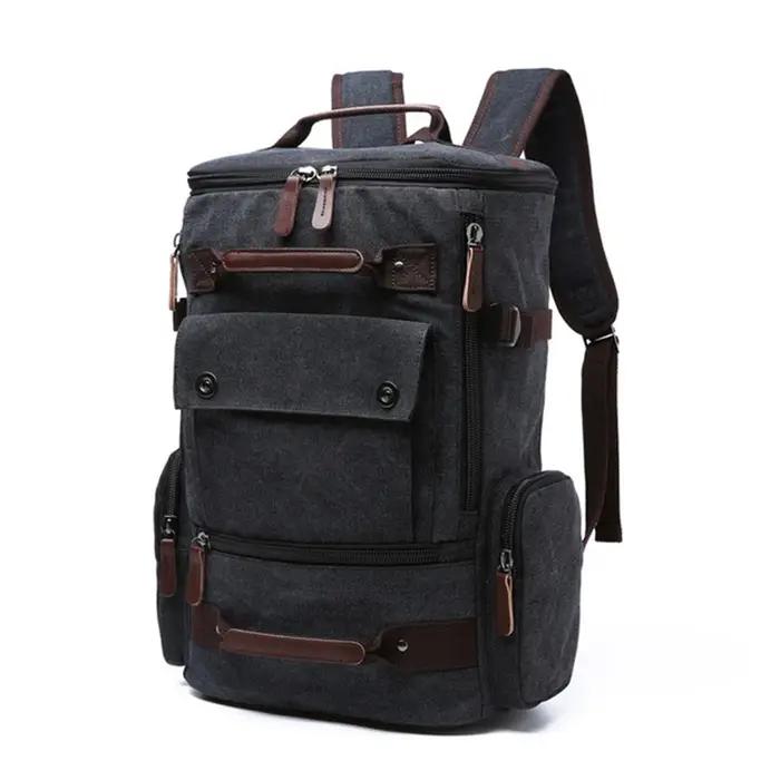 Sac à Dos Vintage en Toile pour Homme, Cartable d'École, de Voyage, Grande Capacité, pour Ordinateur