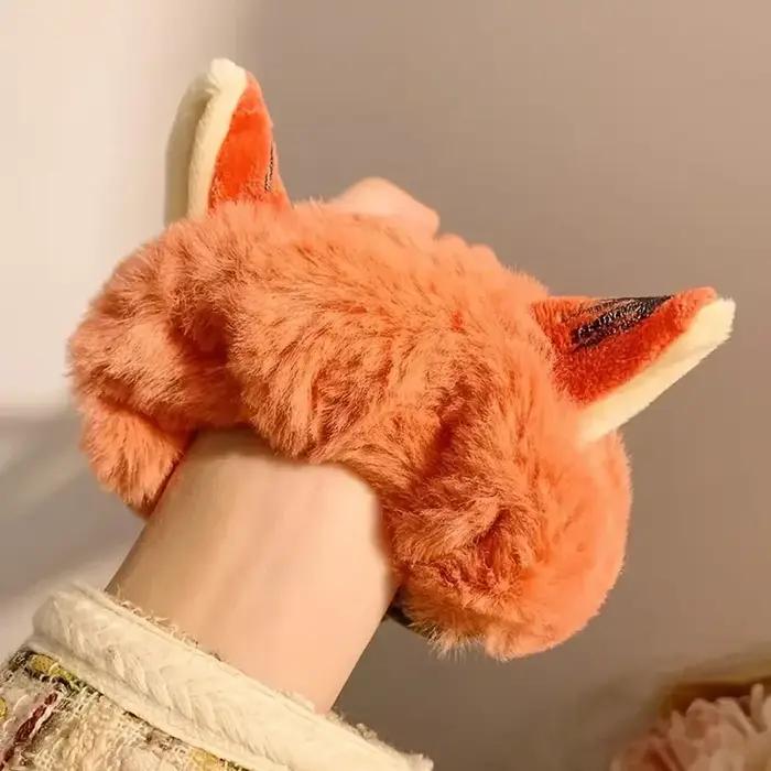 Chouchous en forme de lapin et de renard, 2 pièces, Kawaii, thème Animal de dessin animé, corde d'or