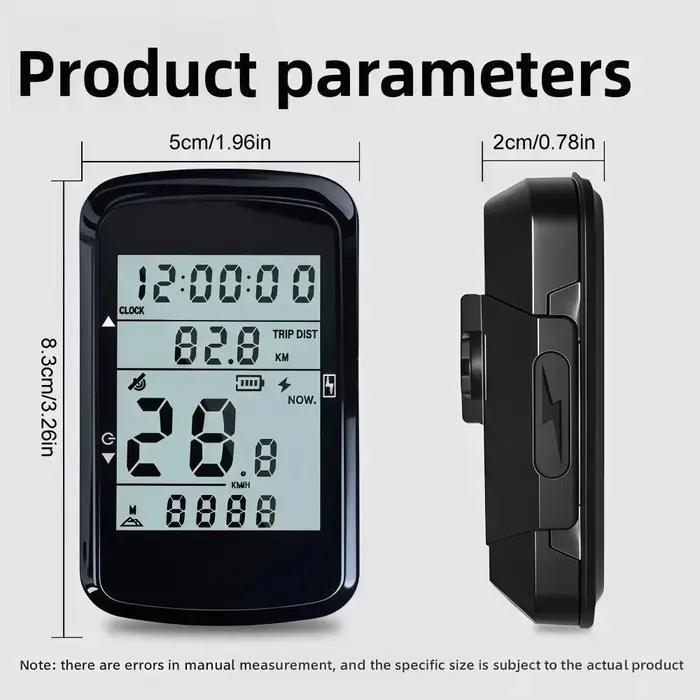 Ensemble d'ordinateurs de vélo GPS avec compteur de vitesse, odomètre, rétroéclairage automatique, étanche et longue durée de vie de la batterie pour cyclistes et randonneurs