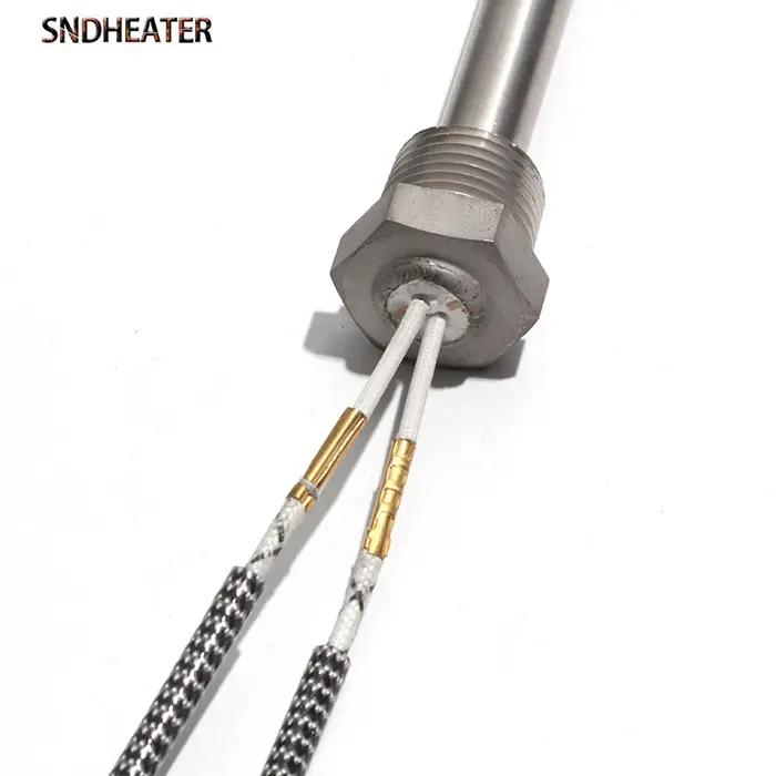 SNDHEATER 1KW Tube électrique à tête unique filetage DN15/21mm(1/2 ") 201SS Tube 12x100-200mm cartou