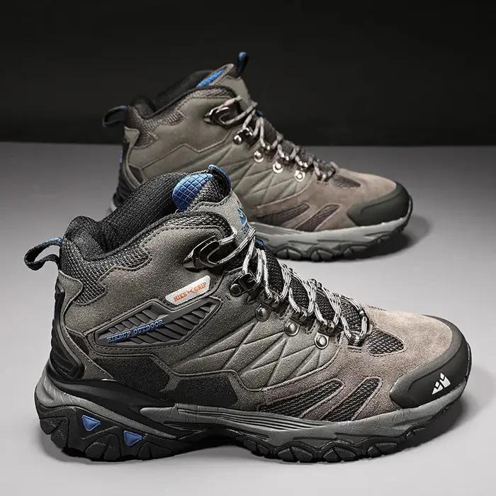 HIKEUP botte de randonnée hommes bottes de plein air daim haut Trekking Sport hommes chaussures impe