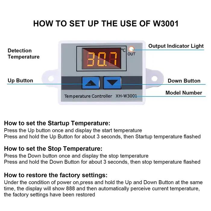 XH-W3001/W3002 affichage numérique LED micro-ordinateur thermomètre température chaude et froide the