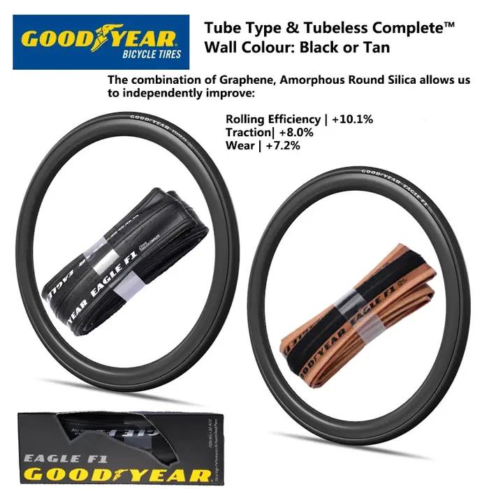 Goodyear Eagle F1 pneu de vélo de route Tubeless/Tube pneu 700x2 5/28/30/32C vélo pliable Anti-creva