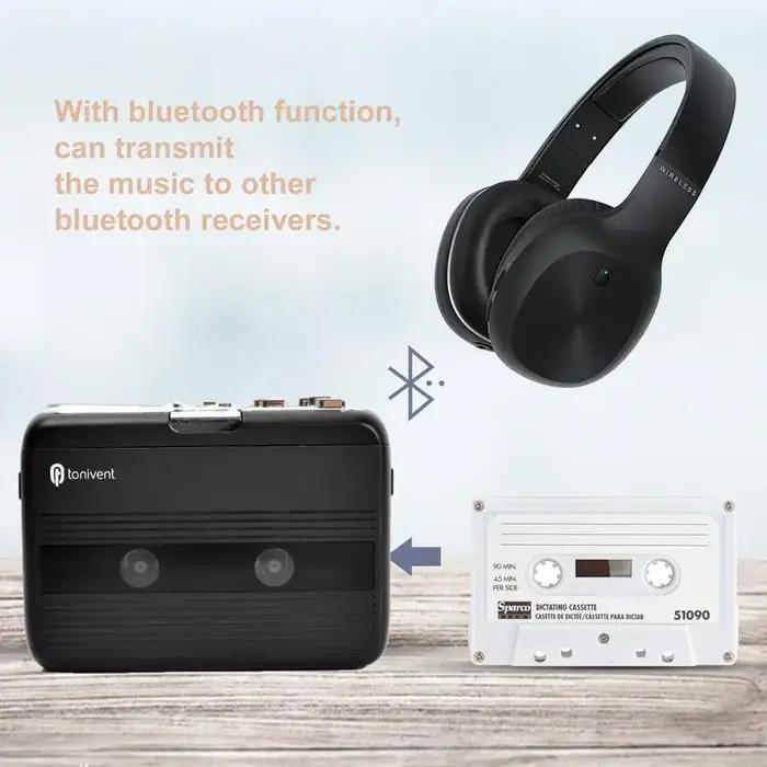 Lecteur de cassette Bluetooth, émetteur FM, baladeur stéréo, radio FM, lecteur de bande personnelle