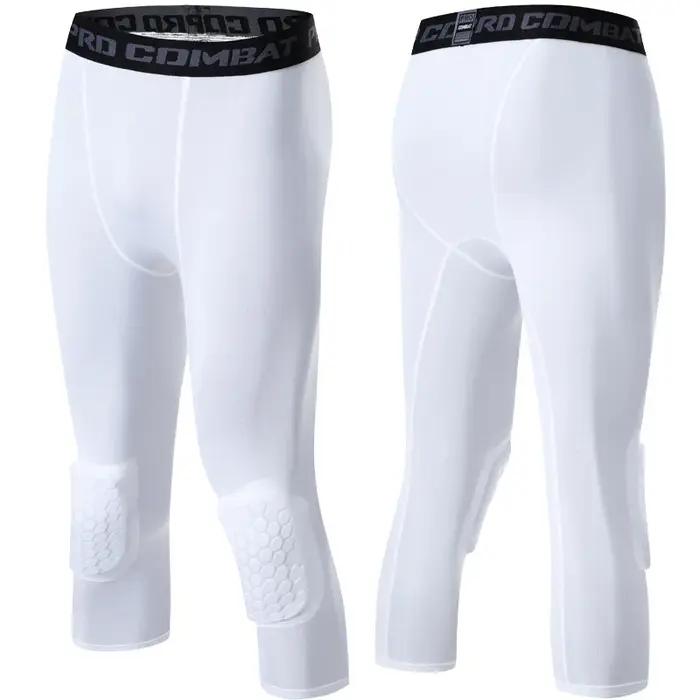 Genouillères nid d'abeille hommes protection basket - Leggings compression 3/4 anti-collision sport
