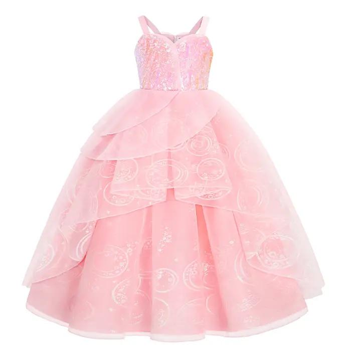 Robe de princesse pour filles, Elsa Anna, blanche-neige, aurore Belle raiponce, pêche, Costume d'hal