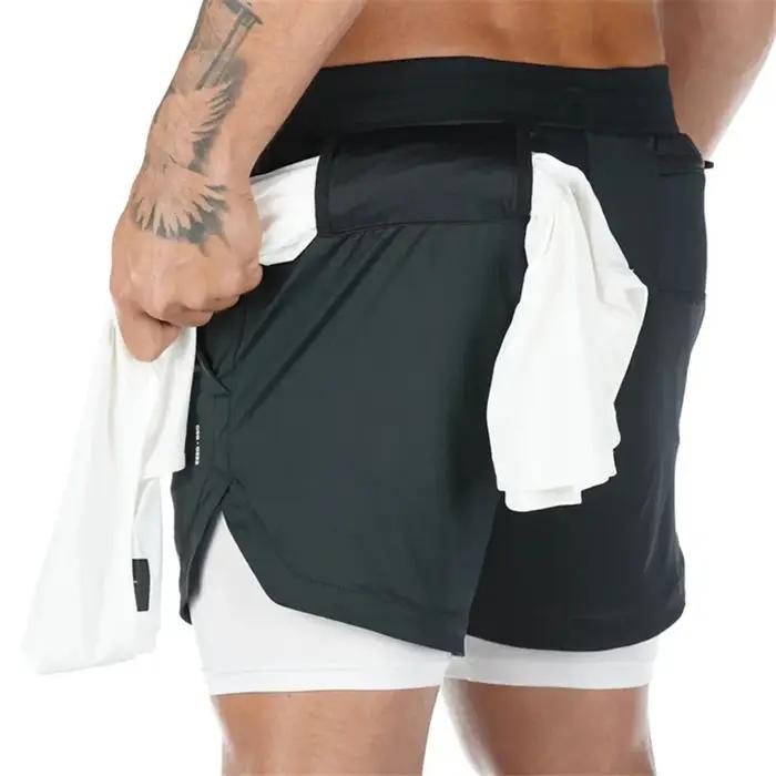 2024 été Shorts de course hommes 2 en 1 Sport Jogging Fitness Shorts formation séchage rapide hommes