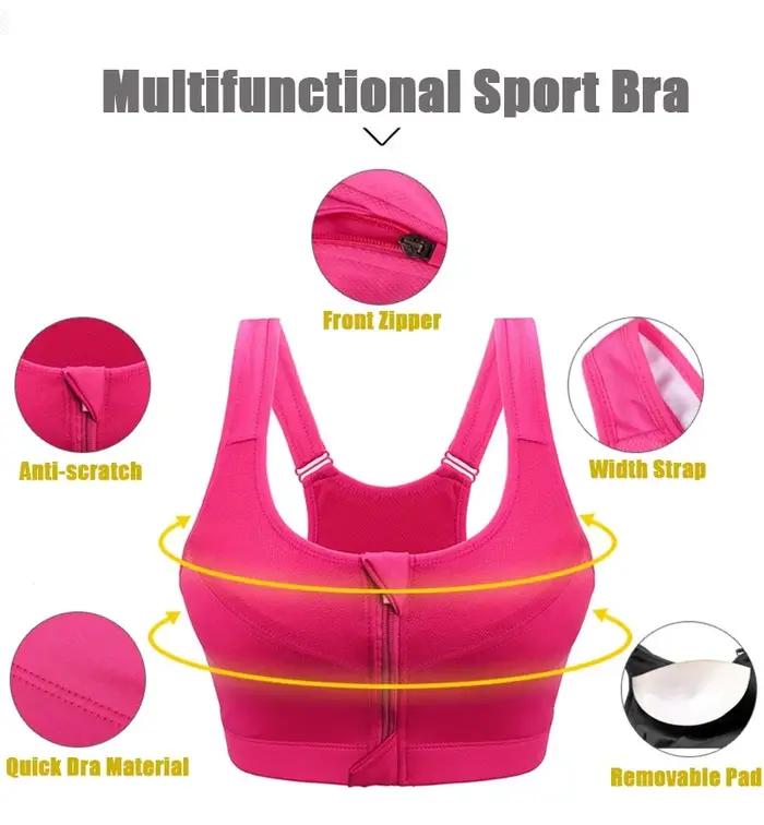 Cloud Hide Soutien-gorge de sport S-XXXXXL Femmes Sous-vêtements Fitness Push Up Fermeture à glissiè