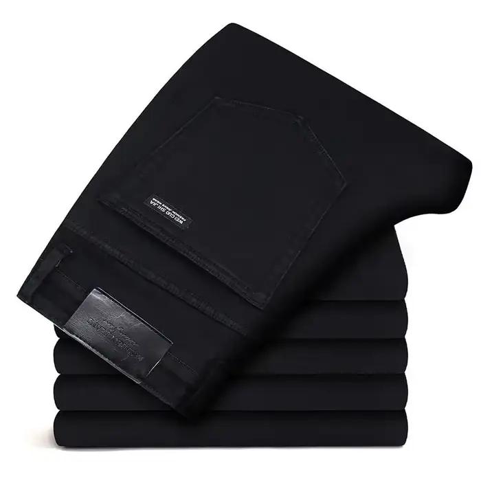 Printemps automne hommes classique marque de mode jean Homme homme doux Stretch noir Biker Masculino
